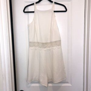 White Romper with Lace Waistline